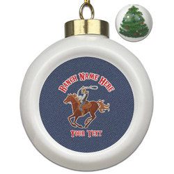 Western Ranch Ceramic Ball Ornament - Christmas Tree (Personalized)