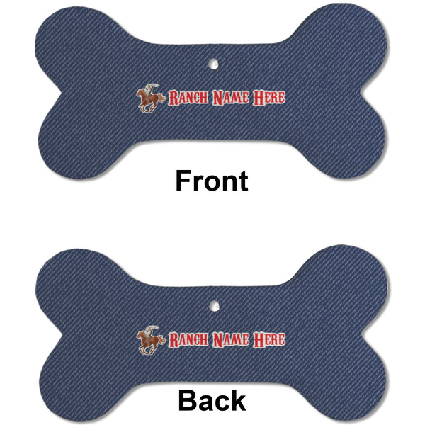 Western Ranch Ceramic Flat Ornament - Bone Front & Back (APPROVAL)