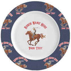 Western Ranch Ceramic Dinner Plates (Set of 4) (Personalized)