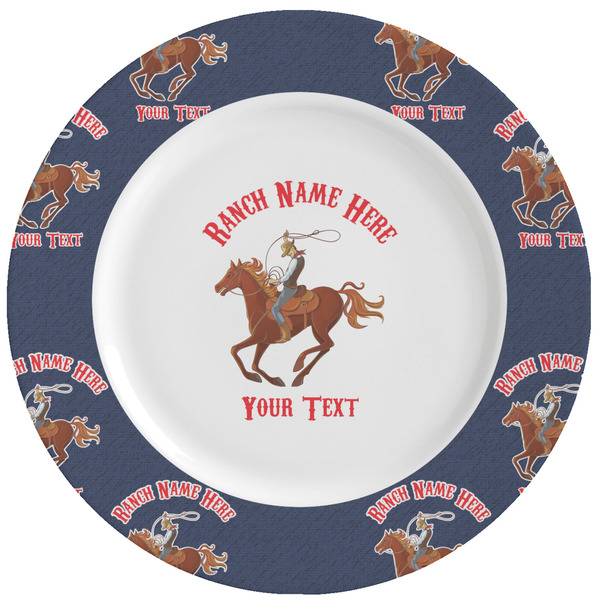 Custom Western Ranch Ceramic Dinner Plates (Set of 4) (Personalized)