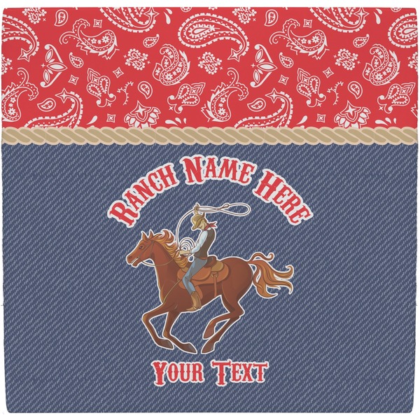 Custom Western Ranch Ceramic Tile Hot Pad (Personalized)