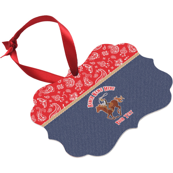 Western Ranch Christmas Ornament (Angle View)