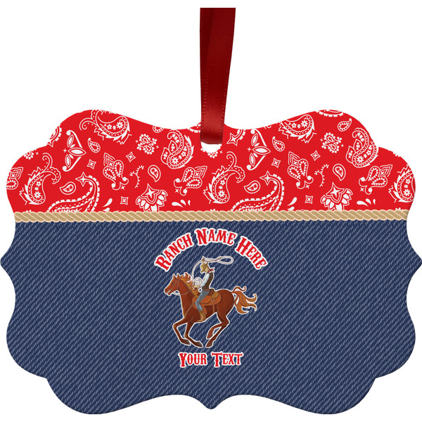 Western Ranch Christmas Ornament (Front View)