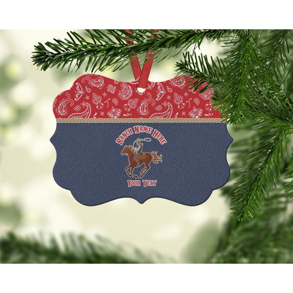 Western Ranch Christmas Ornament (On Tree)