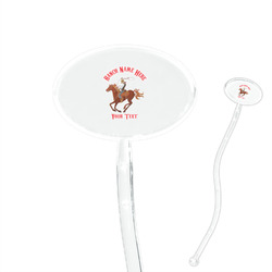 Western Ranch 7" Oval Plastic Stir Sticks - Clear (Personalized)