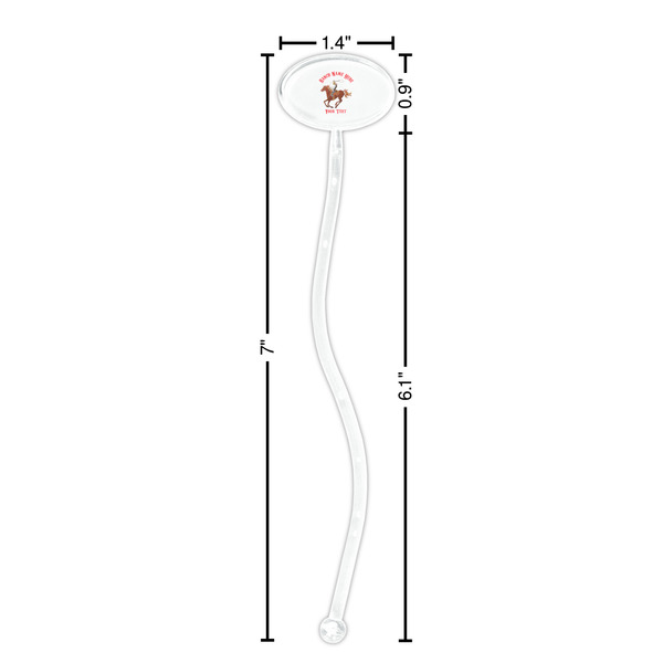 Western Ranch Clear Plastic 7" Stir Stick - Oval - Dimensions