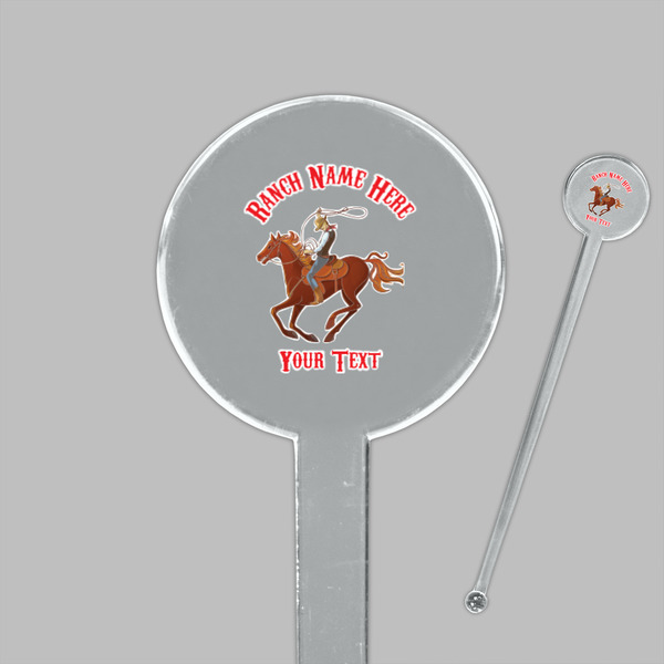 Western Ranch Clear Plastic 7" Stir Stick - Round - Closeup