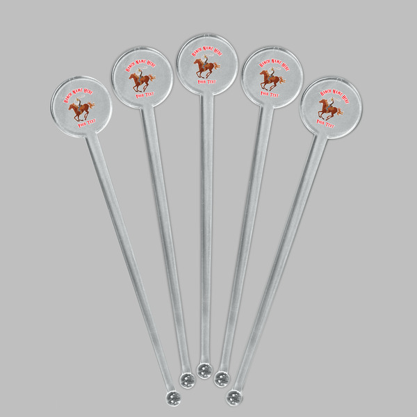 Western Ranch Clear Plastic 7" Stir Stick - Round - Fan View