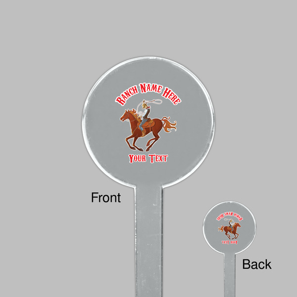 Western Ranch Clear Plastic 7" Stir Stick - Round - Front & Back