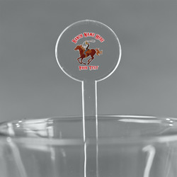 Western Ranch 7" Round Plastic Stir Sticks - Clear (Personalized)