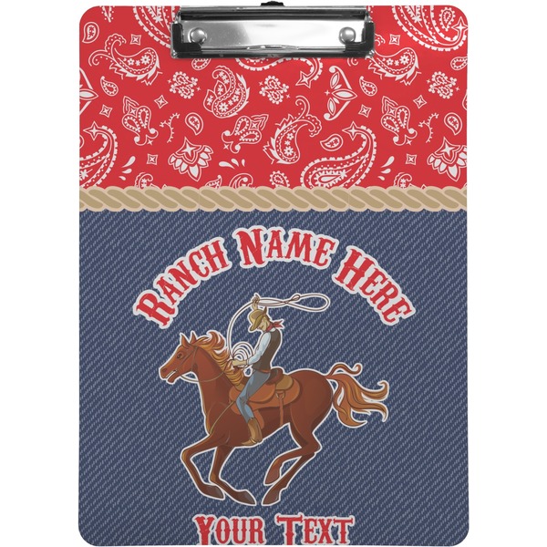 Custom Western Ranch Clipboard (Letter Size) (Personalized)