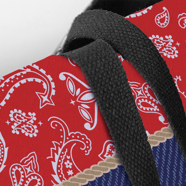 Western Ranch Closeup of Tote w/Black Handles