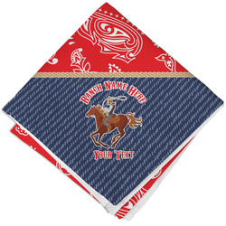Western Ranch Cloth Cocktail Napkin - Single w/ Name or Text
