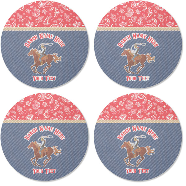 Western Ranch Coaster Round Rubber Back - Apvl