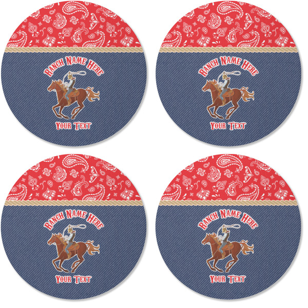 Western Ranch Coaster Round Rubber Back - Apvl
