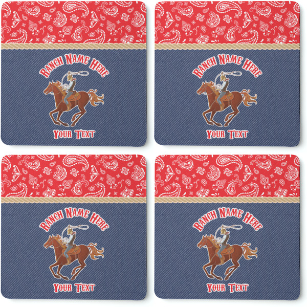 Western Ranch Coaster Rubber Back - Apvl