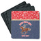 Western Ranch Square Rubber Backed Coasters - Set of 4 (Personalized)