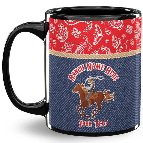 Custom Western Ranch 11 Oz Coffee Mug - Black (Personalized)