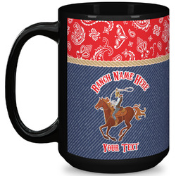 Western Ranch 15 Oz Coffee Mug - Black (Personalized)