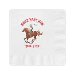 Western Ranch Coined Cocktail Napkins (Personalized)