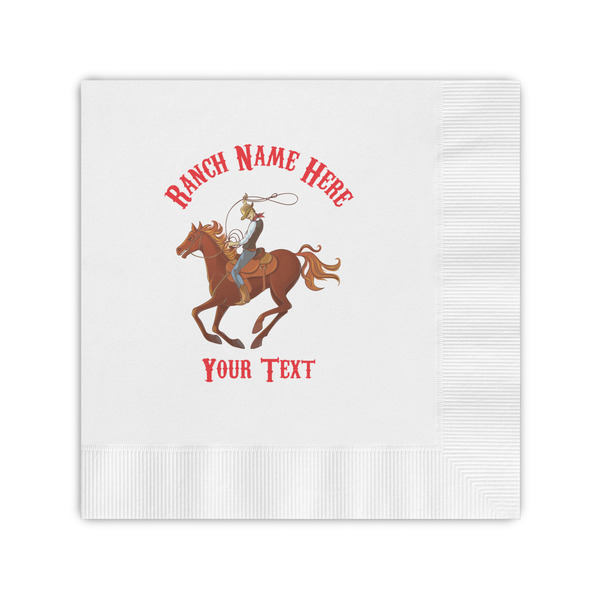 Custom Western Ranch Coined Cocktail Napkins (Personalized)