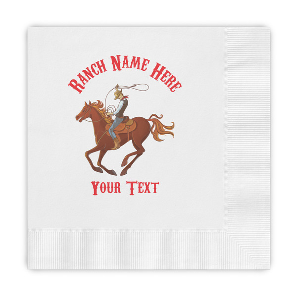 Custom Western Ranch Embossed Decorative Napkins (Personalized)