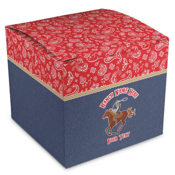 Custom Western Ranch Cube Favor Gift Boxes (Personalized)