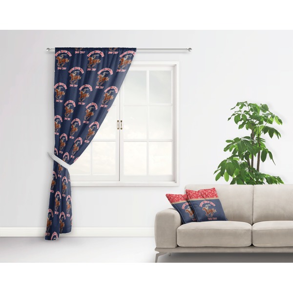 Western Ranch Curtain With Window and Rod - in Room Matching Pillow
