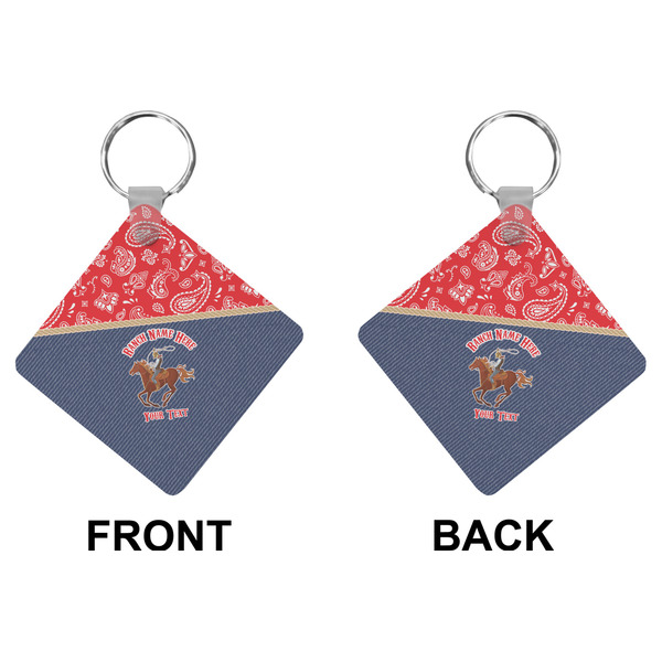 Western Ranch Diamond Keychain (Front + Back)