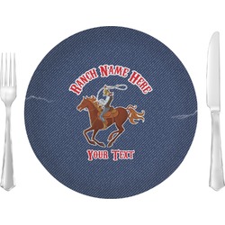 Western Ranch Glass Lunch / Dinner Plate 10" (Personalized)