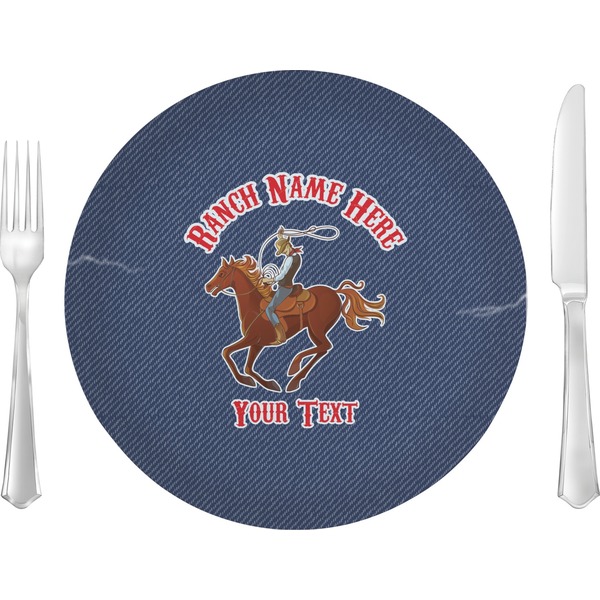 Custom Western Ranch Glass Lunch / Dinner Plate 10" (Personalized)