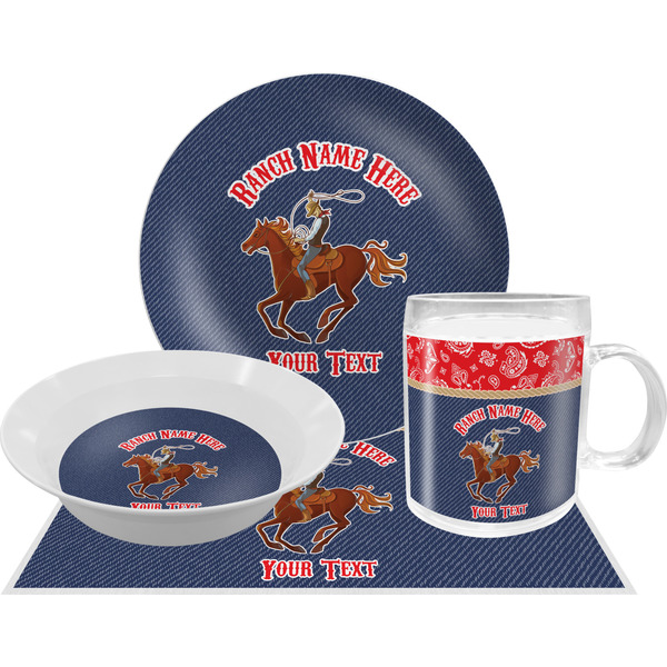 Custom Western Ranch Dinner Set - Single 4 Pc Setting w/ Name or Text