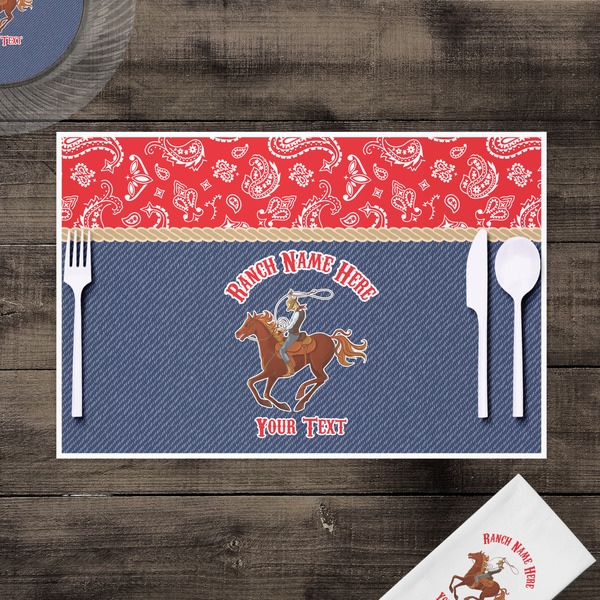 Western Ranch Disposable Paper Placemat - In Context