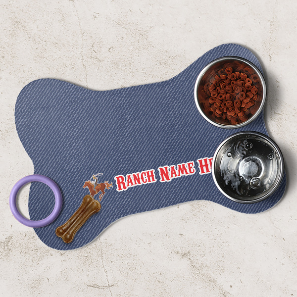 Western Ranch Dog Bone Shaped Mat Lifestyle