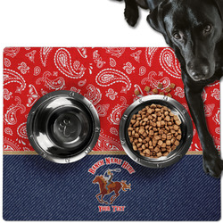 Western Ranch Dog Food Mat - Large w/ Name or Text