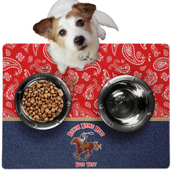 Western Ranch Dog Food Mat - Medium w/ Name or Text