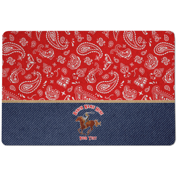 Custom Western Ranch Dog Food Mat w/ Name or Text