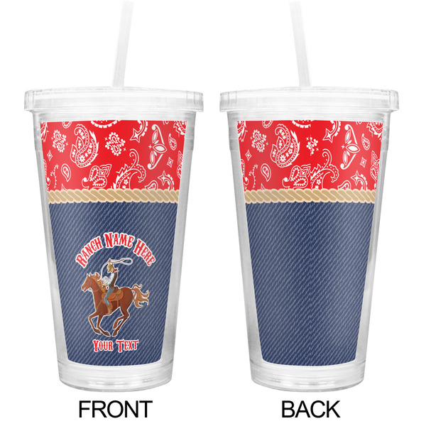 Western Ranch Double Wall Tumbler with Straw - Approval