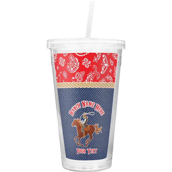 Custom Western Ranch Double Wall Tumbler with Straw (Personalized)