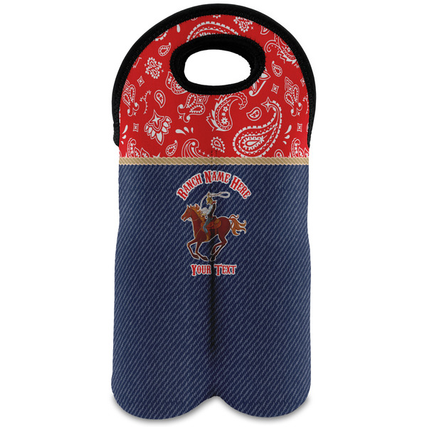 Custom Western Ranch Wine Tote Bag (2 Bottles) (Personalized)