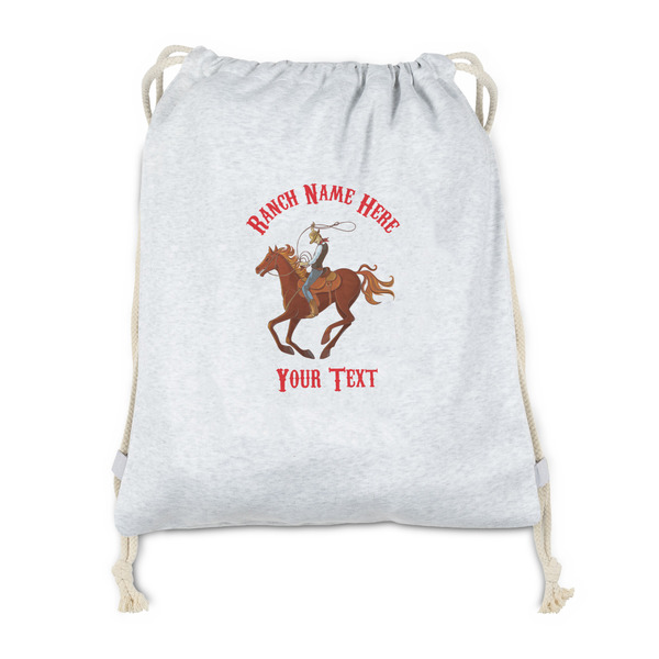 Custom Western Ranch Drawstring Backpack - Sweatshirt Fleece - Double Sided (Personalized)