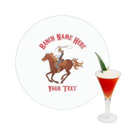 Western Ranch Printed Drink Topper -  2.5" (Personalized)