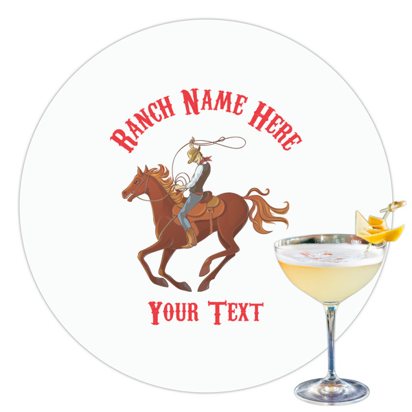 Custom Western Ranch Printed Drink Topper - 3.5" (Personalized)
