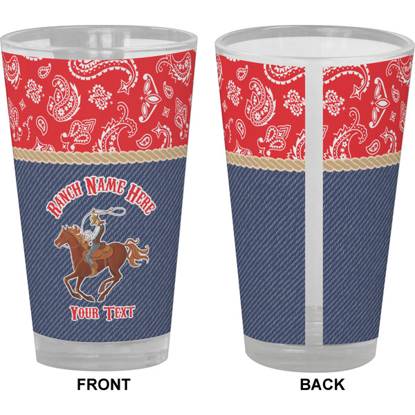 Western Ranch Pint Glass - Full Color - Front & Back Views