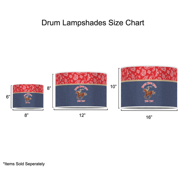 Western Ranch Drum Lampshades - Sizing Chart