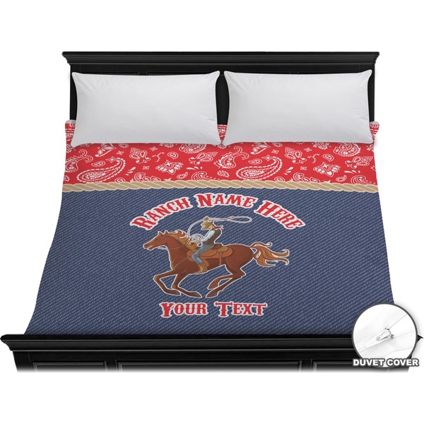 Custom Western Ranch Duvet Cover - King (Personalized)