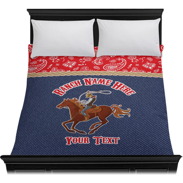 Western Ranch Duvet Cover - Queen - On Bed - No Prop