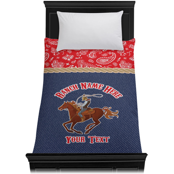 Western Ranch Duvet Cover - Twin - On Bed - No Prop