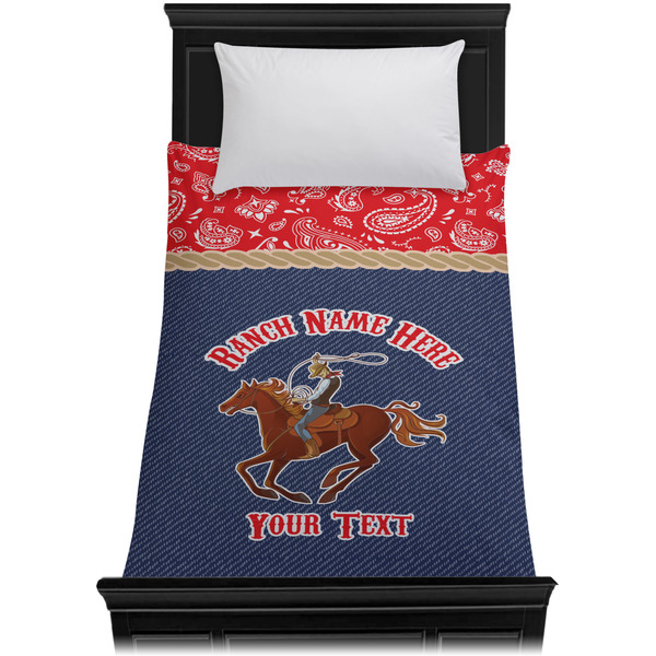 Western Ranch Duvet Cover - Twin XL - On Bed - No Prop