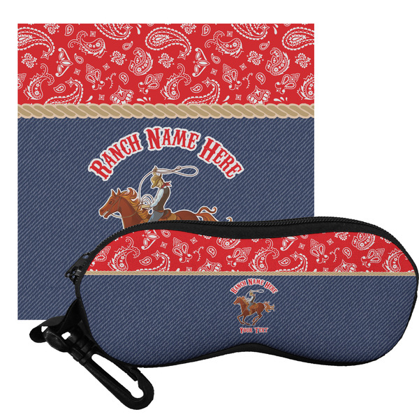 Custom Western Ranch Eyeglass Case & Cloth (Personalized)